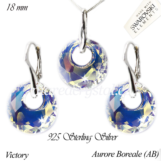 Stříbrná Souprava se Swarovski  ELEMENTS Victory