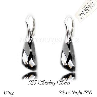 Stříbrné Náušnice se Swarovski ELEMENTS Wing