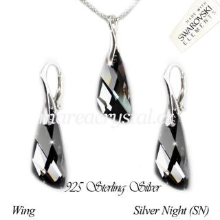 Stříbrná Souprava se Swarovski ELEMENTS Wing