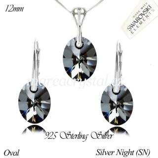 Stříbrná Souprava se Swarovski ELEMENTS Oval