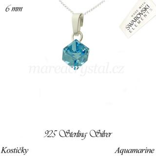 Stříbrný Náhrdelník se Swarovski ELEMENTS Kostička