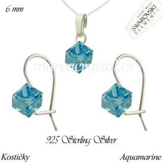 Stříbrná Souprava se Swarovski ELEMENTS Kostičky