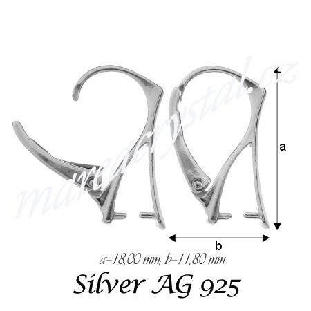 Stříbrné náušnice s krystaly Triangle Silver Night