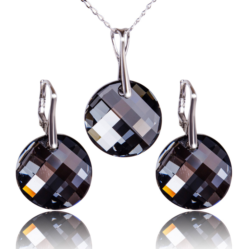 Stříbrná souprava s krystaly Twist Silver Night
