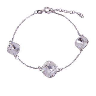 Stříbrný náramek Square Crystal