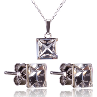 Stříbrná souprava s krystaly Princess 8mm Crystal