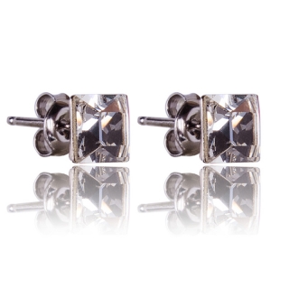 Stříbrné náušnice s krystaly Princess Crystal