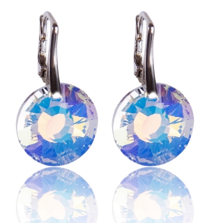 Stříbrné náušnice s krystaly Sun Aurore Boreale
