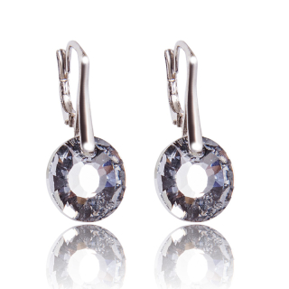 Stříbrné náušnice s krystaly Sun CALVSI