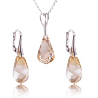 Stříbrná souprava s krystaly Helix Golden Shadow