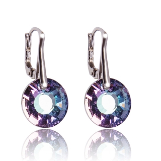 Stříbrné náušnice s krystaly Sun Vitrail Light