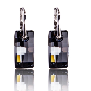 Stříbrné náušnice s krystaly Urban Silver Night