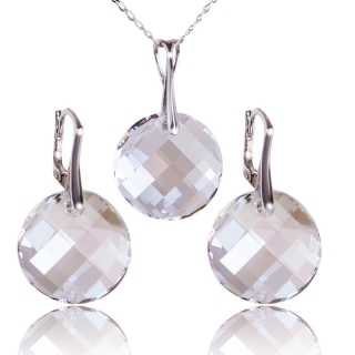 Stříbrná souprava s krystaly Twist Moonlight 