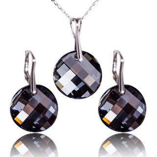 Stříbrná souprava s krystaly Twist Silver Night