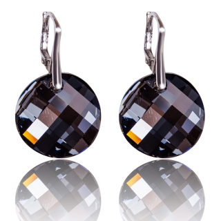 Stříbrné náušnice s krystaly Twist Silver Night