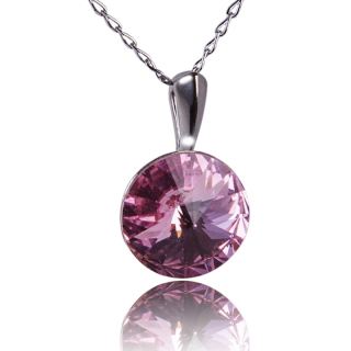 Náhrdelnik Rivoli s krystalem Light Rose