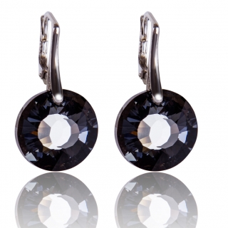 Stříbrné náušnice s krystaly Sun  Silver Night
