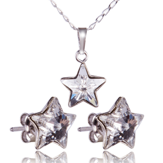 Stříbrná souprava s krystaly Star Crystal