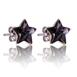 Stříbrné náušnice s krystaly Star Silver Night