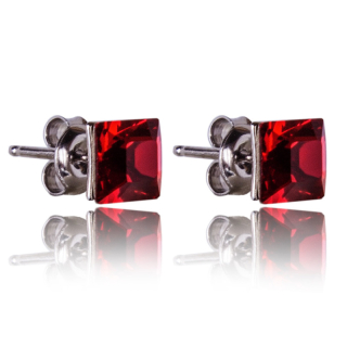 Stříbrné náušnice s krystaly Princess Scarlet