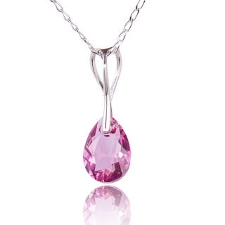 Náhrdelník s krystalem Pear Cut Rose