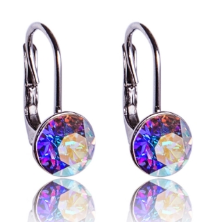 Stříbrné náušnice s krystaly Chaton Aurore Boreale