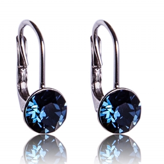 Stříbrné náušnice s krystaly Chaton Montana