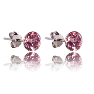 Náušnice s krystaly Chaton Light Rose