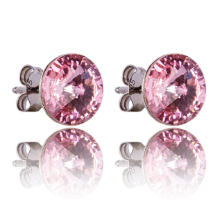 Stříbrné náušnice s krystaly Rivoli Light Rose