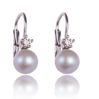 Stříbrné náušnice s perličkami Grey Pearl