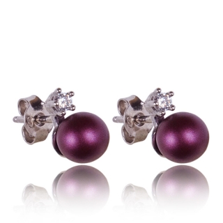 Stříbrné náušnice s perličkami Elderberry Pearl