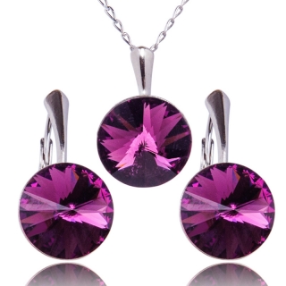 Stříbrná souprava s krystaly Rivoli Amethyst