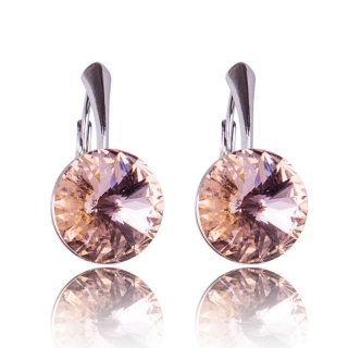 Stříbrné náušnice s krystaly Rivoli Vintage Rose