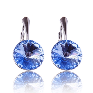 Stříbrné náušnice s krystaly Rivoli Light Sapphire