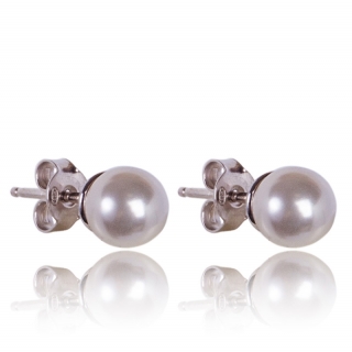 Stříbrné náušnice s perlami White Pearl