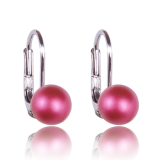 Stříbrné náušnice s perlami Mulberry Pink Pearl