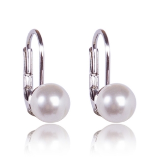 Stříbrné náušnice s perlami White Pearl