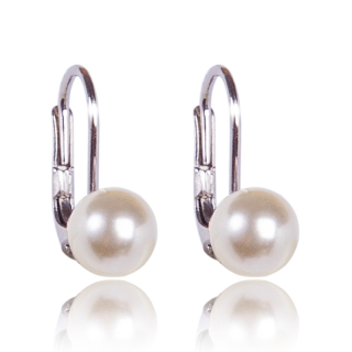 Stříbrné náušnice s perlami Cream Pearl