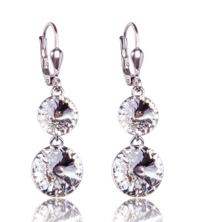 Stříbrné náušnice s krystaly Rivoli DUO Crystal