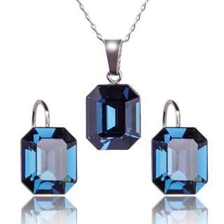 Stříbrná souprava s krystaly Octagon Montana