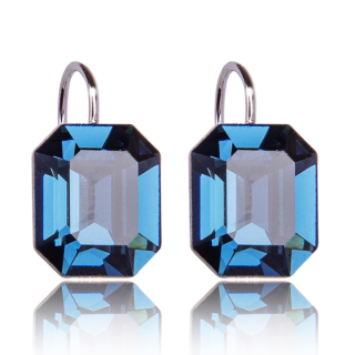 Stříbrné náušnice s krystaly Octagon Montana