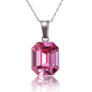 Náhrdelnik s krystalem Octagon Rose
