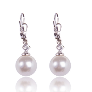 Stříbrné náušnice s Perlami White Pearl