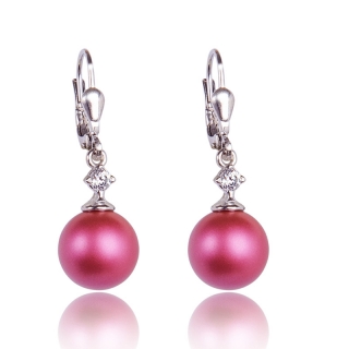Stříbrné náušnice s Perlami Mulberry Pink Pearl