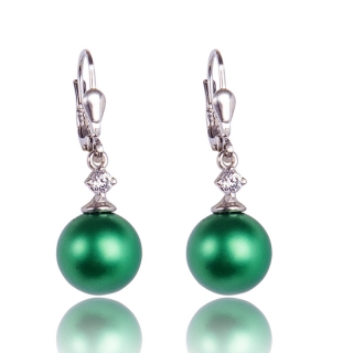 Stříbrné náušnice s Perlami Eden Green Pearl