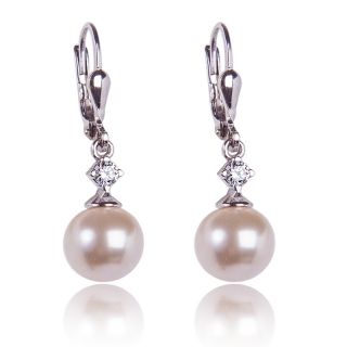 Stříbrné náušnice s Perlami Cream Pearl