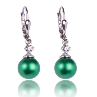 Stříbrné náušnice s Perlami Eden Green Pearl