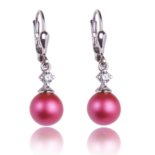 Stříbrné náušnice s Perlami Mulberry Pink Pearl
