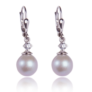 Stříbrné náušnice s Perlami Grey Pearl