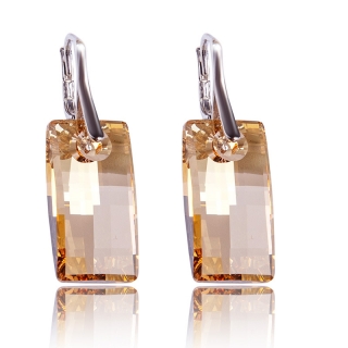 Stříbrné náušnice s krystaly Urban Golden Shadow